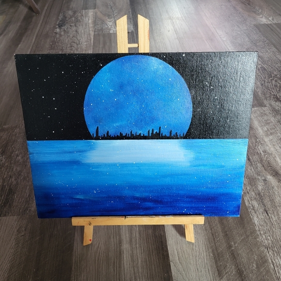 "The Cityscape Illuminated Beneath a Full Blue Moon" by Artistic Ashara - Picture 3 of 5